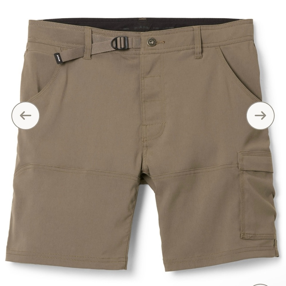 Prana Taupe Stretch Zion Shorts - Size 38Wx10L